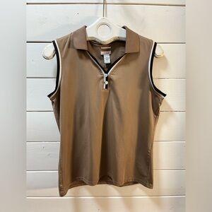 IZOD Tan Sleeveless Golf Polo Top – Women’s L